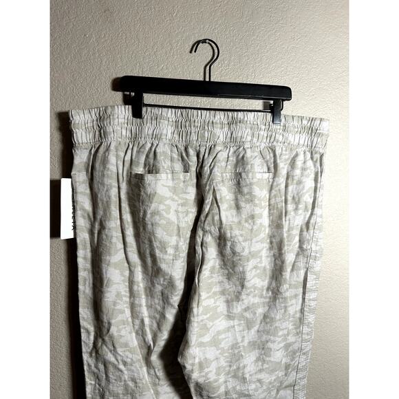 Athleta Joggers Cabo Tide Linen Jogger Pants Camo Neutral Tan Beige Size 22 NWT - Picture 7 of 9